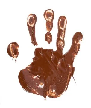 Chocolate hand print Stock Photos
