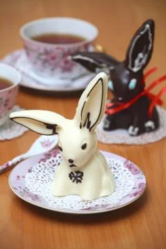 Chocolate hares Stock Photos