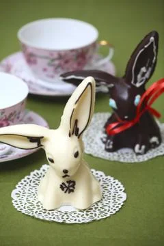 Chocolate hares Stock Photos