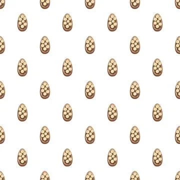 Chocolate hazelnut easter eggs creating seamless pattern Stockillustratie
