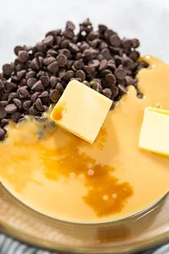 Chocolate hazelnut fudge Stock Photos