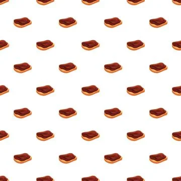 Chocolate hazelnut spread toast seamless pattern Stockillustratie