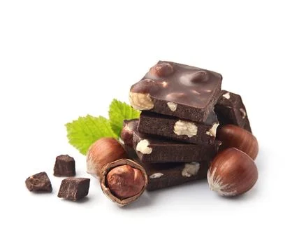 Chocolate with hazelnuts nuts Stock Photos