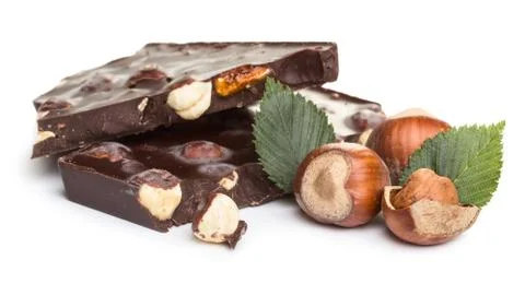 Chocolate with hazelnuts Stock Photos
