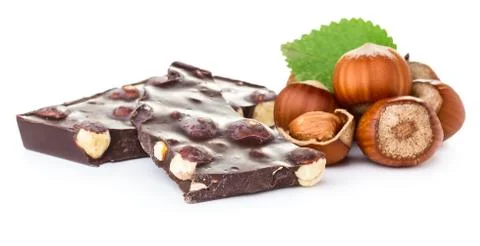 Chocolate with hazelnuts Stock Photos