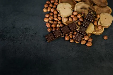 Chocolate with hazelnuts Foto stock