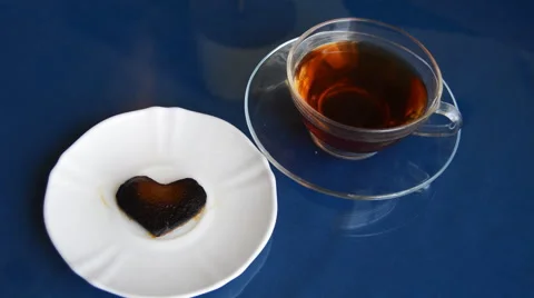 Chocolate Heart Burning Fast Stock Footage 45933865