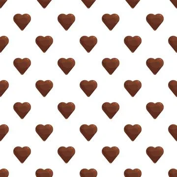 Chocolate heart candy seamless pattern for love background Stock Illustration