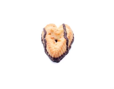 Chocolate heart cookie Stock Photos