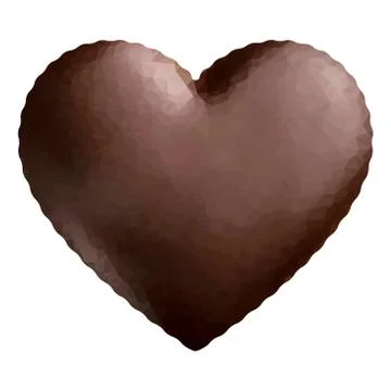 Chocolate heart low polygon. Stock Illustration