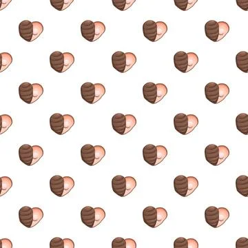 Chocolate heart seamless pattern symbolizing love and sweet treats Stock Illustration