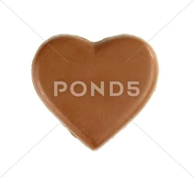 Chocolate heart shape on white background Stock Illustration