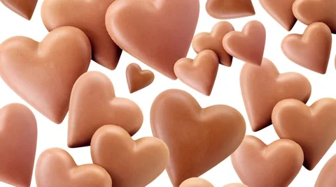 CHOCOLATE HEARTS  IN CLOSE UP TRACKING SHOT  動画素材 62232677