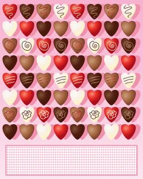Chocolate hearts Stock Illustration