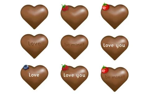 Chocolate hearts Stock Illustration