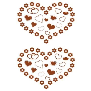 Chocolate hearts Stock Illustration