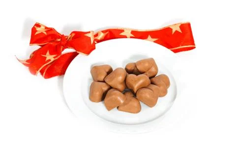 Chocolate hearts Stock Photos