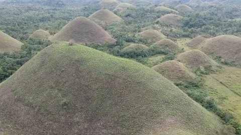 Chocolate Hills, Bohol, Philippines Stock Footage