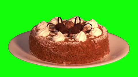 Chocolate honey cake on plate Stock Footage 47531270