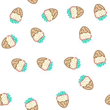 Chocolate hot strawberry vector seamless pattern イラスト素材