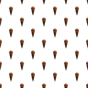 Chocolate ice cream cones repeating pattern background Stockillustratie