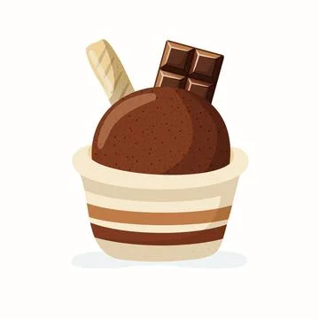 Chocolate ice cream cup isolated vector illustration.ai Stock Illustration