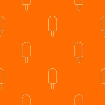 Chocolate ice cream pattern orange Stock Illustration