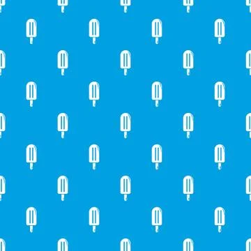 Chocolate ice cream pattern vector seamless blue Stock Illustration