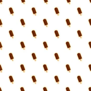 Chocolate ice cream pop repeating seamless pattern Stock Illustration