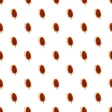 Chocolate ice cream popsicles forming seamless summer pattern Stock Illustration