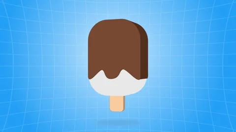 Chocolate Ice Cream Rotating in Flat 3D Style Stock Footage 311320644