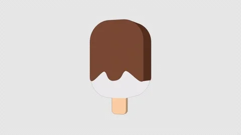 Chocolate Ice Cream Rotating in Flat 3D Style On Alpha Channel Stock Footage 311320651