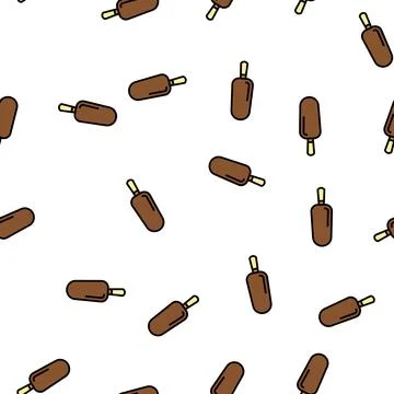 Chocolate ice cream vector seamless pattern Illustrazione stock