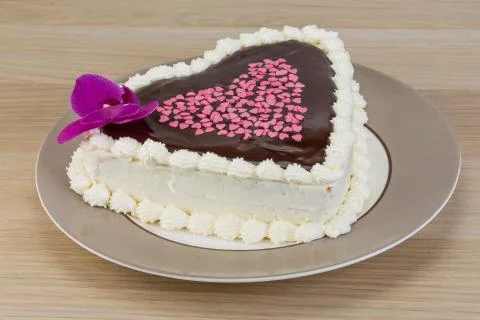 Chocolate icing cake Stock Photos