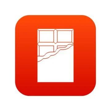 Chocolate icon digital red 스톡 일러스트