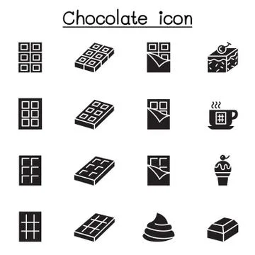 Chocolate icon set vector illustration graphic design Illustrazione stock