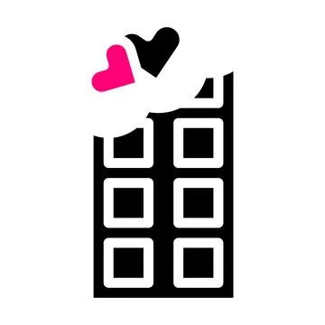 Chocolate icon solid black pink style valentine illustration vector element.. イラスト素材