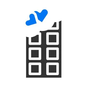Chocolate icon solid blue grey style valentine illustration vector element .. Illustrazione stock