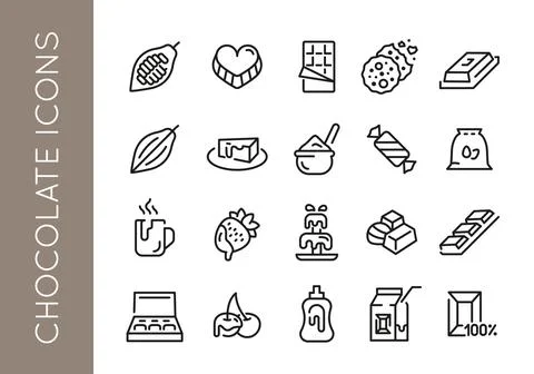 Chocolate Icons Set Stock Illustration