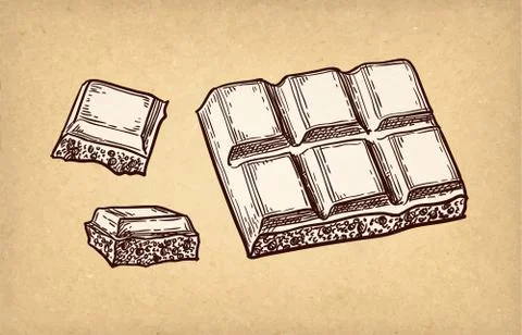 Chocolate ink sketch. Illustrazione stock