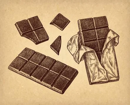 Chocolate ink sketch. Stock Illustration