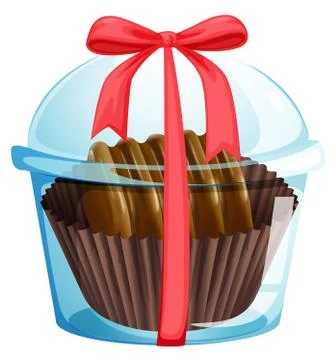 A chocolate inside the transparent container Stock Illustration