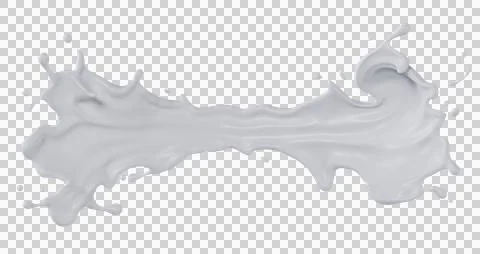 Chocolate isolated splashes. 3D render illustration Stock Illustration