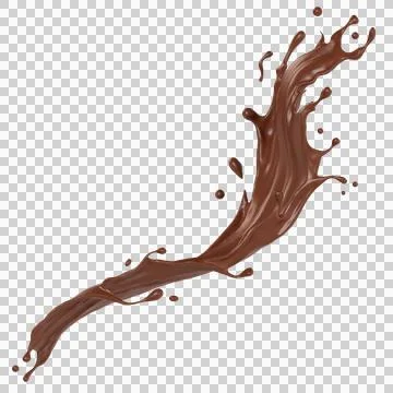 Chocolate isolated splashes wave. 3D render illustration Stock Illustration