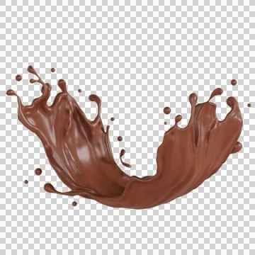 Chocolate isolated splashes wave. 3D render illustration Stock Illustration