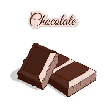 Chocolate Isolated On White Stock Illustration