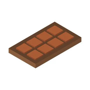Chocolate isometric illustrated on background Stock Illustration