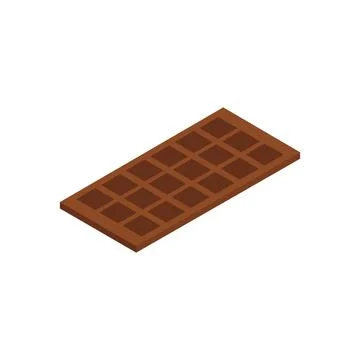 Chocolate isometric illustrated on background Stock Illustration