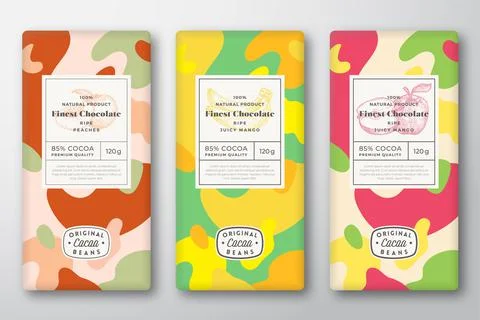 Chocolate Labels Set. Abstract Vector Packaging Design Layouts Collection Illustrazione stock