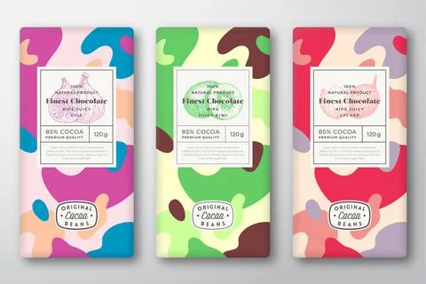Chocolate Labels Set. Abstract Vector Packaging Design Layouts Collection Illustrazione stock